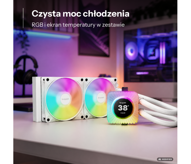 be quiet! Light Loop IO LCD 240mm White 2x120mm - 1585727 - zdjęcie 2
